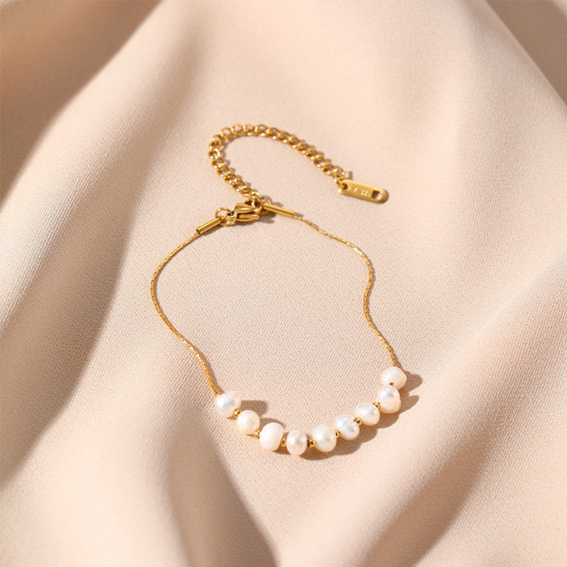 The Tahitian Bracelet | 14K Gold Plated Pearl Bracelet